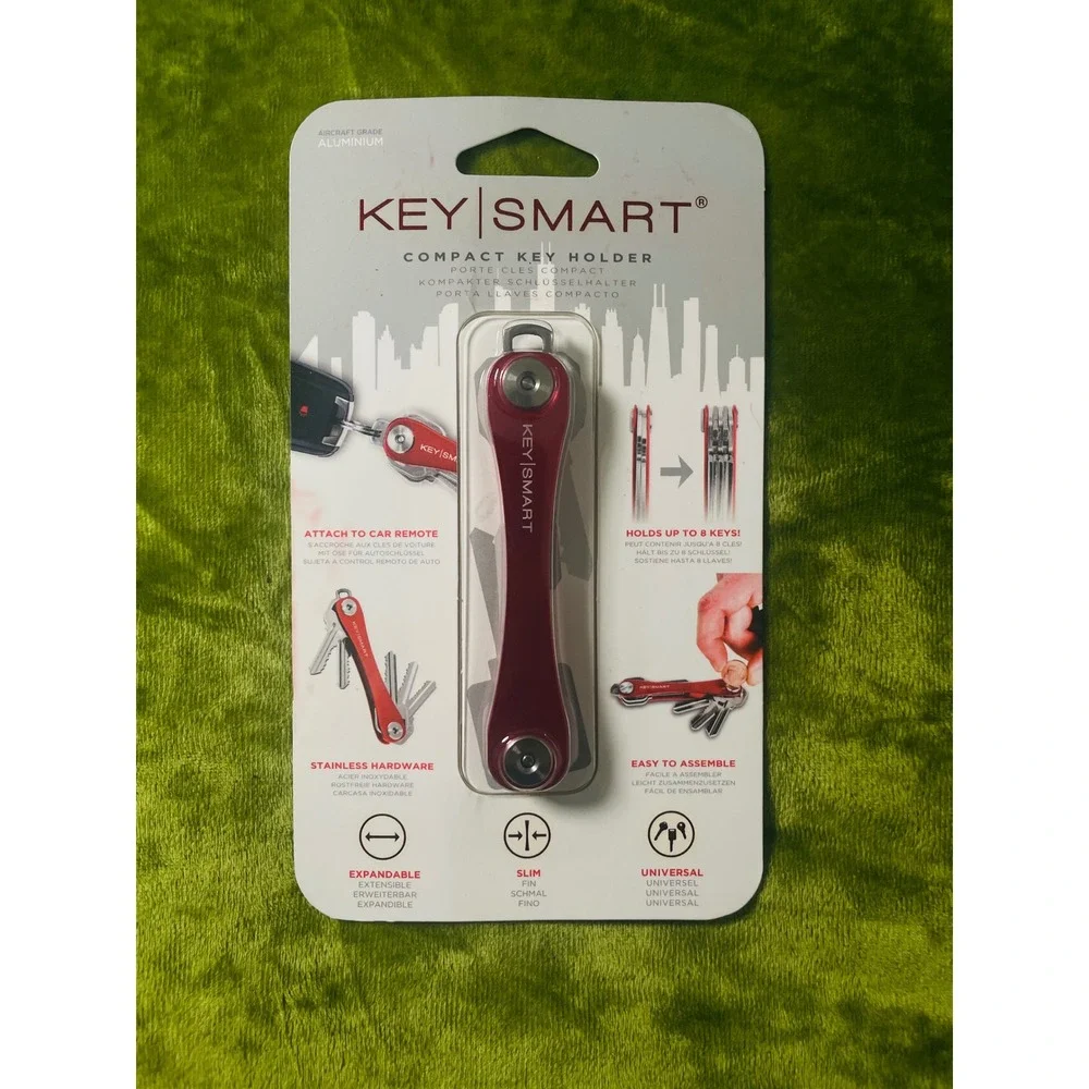 KeySmart Compact Key Organizer Red Slim EDC Holder‎ Up To 8 Keys Brand New